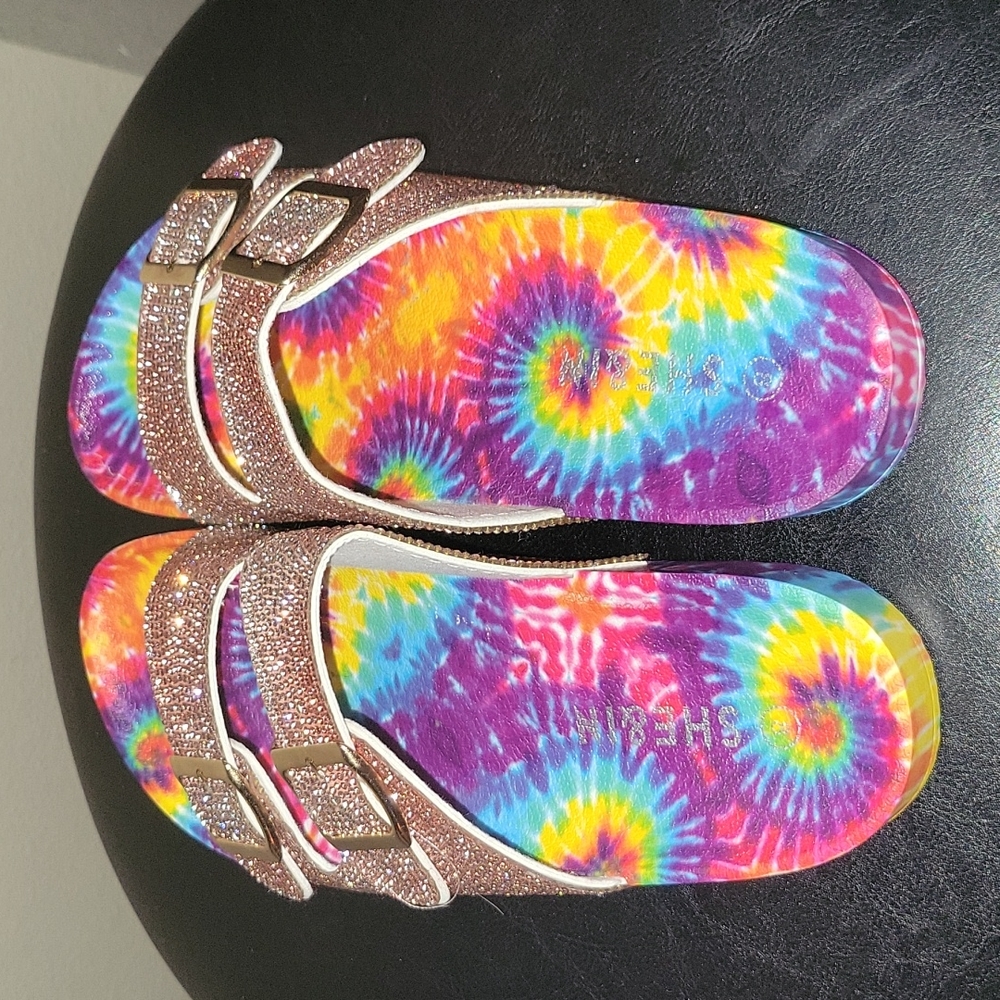 Shein Rhinestone Tie-Dye Footbed Slide Sandals - Picture 4 of 8